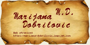 Marijana Dobrilović vizit kartica